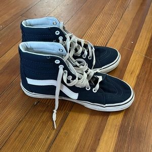 Navy blue high top vans